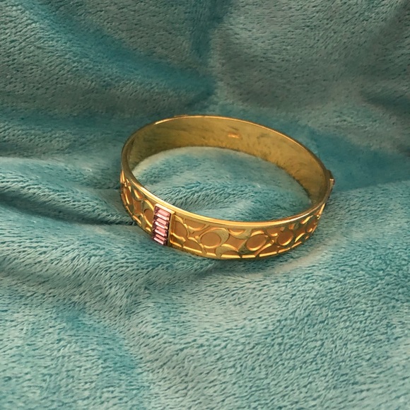 Coach Bangle Gold Tone Bracelet - Picture 2 of 4